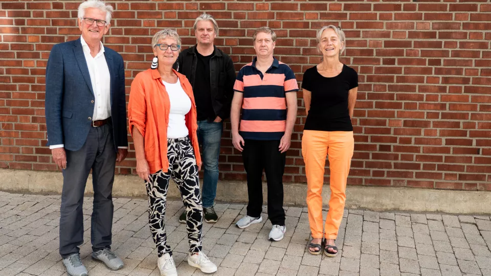 Tadeusz Wieloch, Carin Sjölund, Roger Olsson, Karsten Ruscher, and Kerstin Beirup. Photo. 